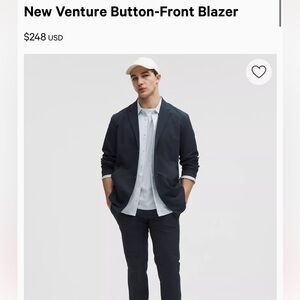 lululemon athletica Navy Button-Front Blazer